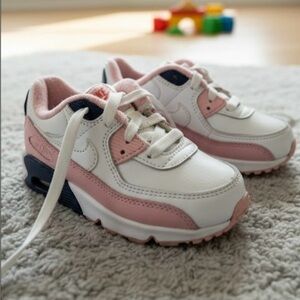 Nike Air Max 90 LTR Toddler 7C White Pink Glaze Navy  DB0491-100